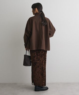 CRAFT STANDARD BOUTIQUE スタンドカラーメルトンショートコート Brown