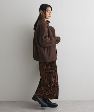 CRAFT STANDARD BOUTIQUE スタンドカラーメルトンショートコート Brown