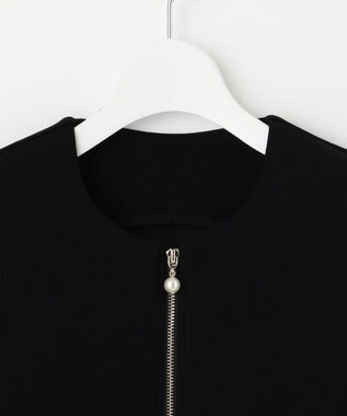 Feroux 【洗える】ペプラム ダンボールジレ ブラック系