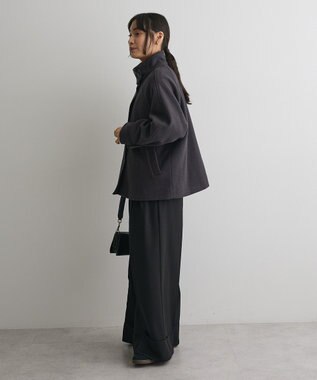 CRAFT STANDARD BOUTIQUE スタンドカラーメルトンショートコート Charcoal Gray