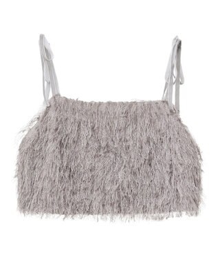 earth music&ecology ラメミックスフェザービスチェ Mocha