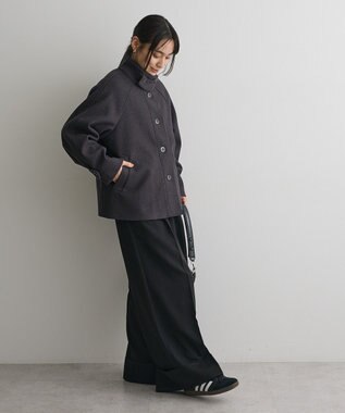 CRAFT STANDARD BOUTIQUE スタンドカラーメルトンショートコート Charcoal Gray