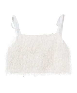 earth music&ecology ラメミックスフェザービスチェ Ivory