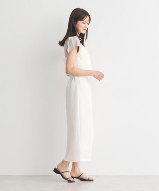 earth music&ecology ラメミックスフェザービスチェ Ivory