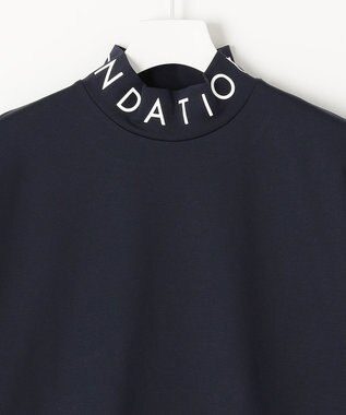 23区GOLF 【23Fondation/MEN】【UVケア】衿ロゴ モックネックシャツ ネイビー系