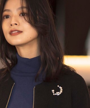 J.PRESS LADIES ハープ ブローチ シルバー系