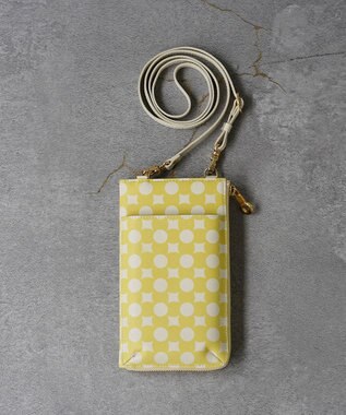 MIYABIYA La quoh with kirakaracho 南蛮七宝プリントレザー スマホポシェット 菜の花(イエロー)