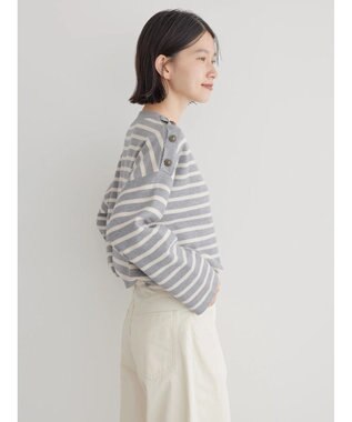 AMERICAN HOLIC バイパチショルダーボタンニットプルオーバー Gray Mixture