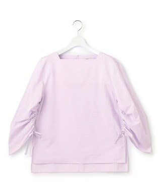 23区 L 【Oggi4月号掲載/洗える】CANCLINI デザインスリーブ ブラウス ラベンダーストライプ