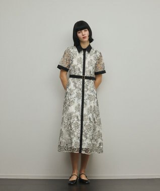 GRACE CONTINENTAL フラワーコード刺繍ワンピース キナリ