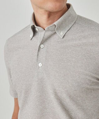 GOTAIRIKU 麻混・襟しっかり【洗える/通気性】ノルマンディーリネン ボタンダウンポロシャツ(25年モデル) ベージュ系