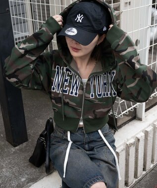 WEGO NEWYORK裏起毛ZIPパーカー 柄1