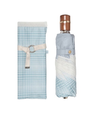 MOONBAT GRACY(グレイシー) 晴雨兼用日傘 折りたたみ傘 T/C Neo classic check ナイルブルー