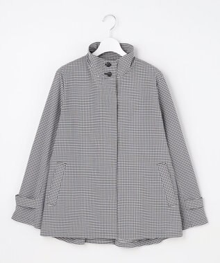 J.PRESS LADIES Lightストレッチチェック スタンドカラー コート