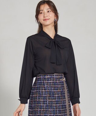 ANY SIS 【前後着用可能】シアー2WAYボウタイ プルオーバー ブラック