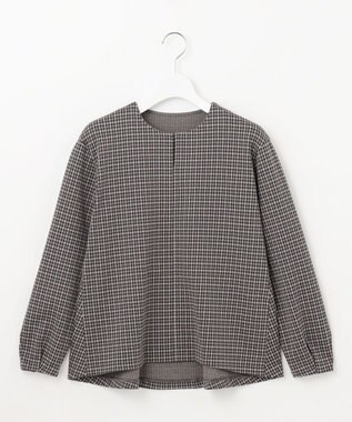 J.PRESS LADIES L ガンクラブチェック ペプラム カットソー ブラウン系3