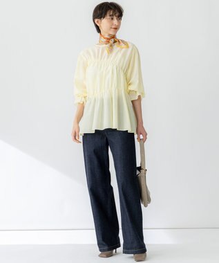 23区 manipuri ダングルベルト シルク スカーフ オレンジ系