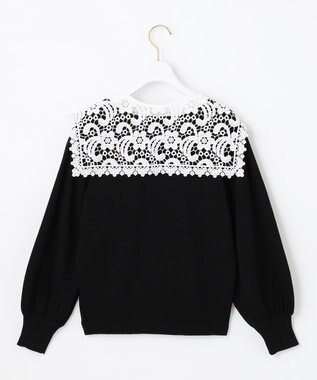 ANY SIS 【2WAY】レース襟付き ニット ブラック
