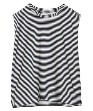 AMERICAN HOLIC ショルダータックノースリーブプルオーバー Border Navy