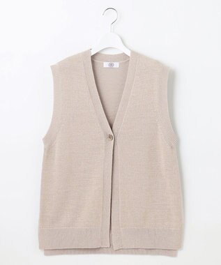 J.PRESS LADIES 【洗える】 LICOテープベスト ニット ジレ ベージュ系
