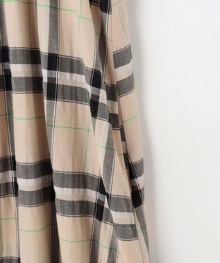 自由区 【カタログ掲載・洗える】シアーブライトチェック ワンピース ベージュ