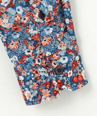 JOSEPH ABBOUD 【洗える】リバティプリント シャツ ネイビー系5