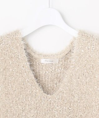 Feroux ジレ付きニット ワンピース ベージュ系