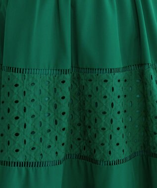 Tiaclasse L 【新色追加・洗える】幅広く活躍が期待できるレース切替スカート グリーン