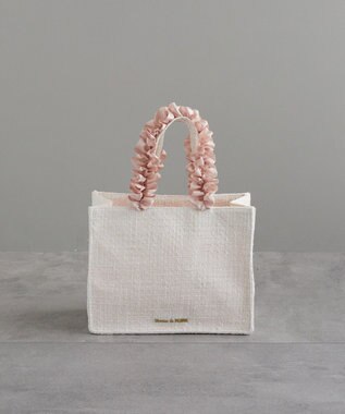 Maison de FLEUR ツイードフリルハンドルスクエアトートSバッグ