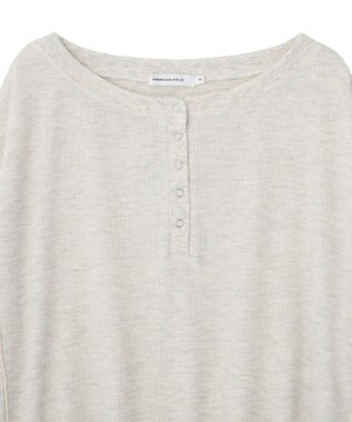 AMERICAN HOLIC 【選べる丈】ヘンリーネックワッフルメロープルオーバー Oatmeal