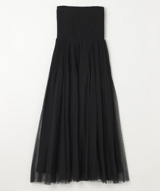 GRACE CONTINENTAL プリーツコンビベアワンピース ブラック