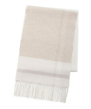 MOONBAT FURLA ウール混ラメ入りブロックチェックストールマフラー／幅30cm