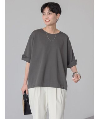 AMERICAN HOLIC 接触冷感バックタック袖折り返しカットプルオーバー Charcoal Gray