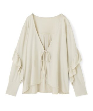 San-ai Resort（三愛水着楽園） 【UPF50＋】　フリル羽織り　M　　【San-ai Resort（サンアイリゾート）】 オフホワイト