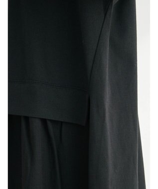 Green Parks 布帛ドッキングカットソーワンピース Black