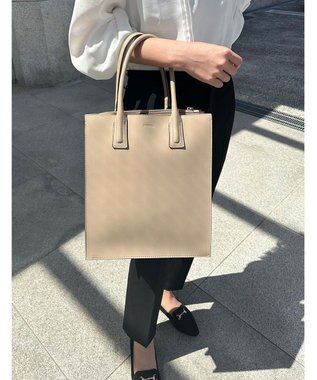 LA BAGAGERIE 【MONICA】アコーディオンスクエアトートM ベージュ