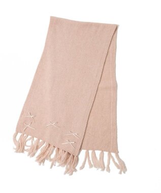 WEGO リボン付きニットストール ライトピンク