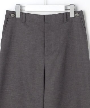 J.PRESS LADIES L FLAXASAオックス ワイド ストレート パンツ チャコール系