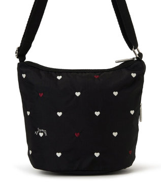 LeSportsac MINI BUCKET SHOULDER BAG/レッド/ホワイトハートEMB レッド/ホワイトハートEMB