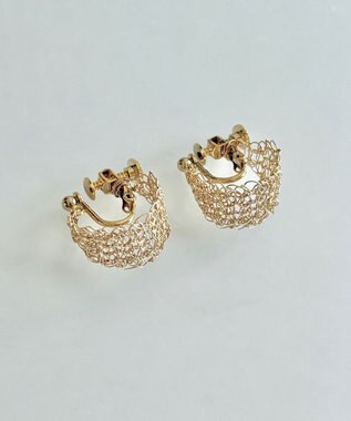 CASUMINO 【手編み/K14gf】leaf earrings イヤリング gold