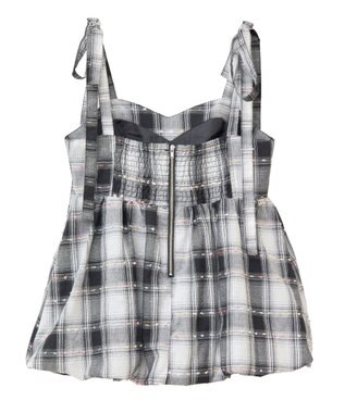 earth music&ecology チェックパターンバルーンキャミビスチェ Black