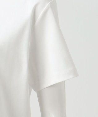 23区 【エステータ】スーピマコットン プレミアムジャージー 半袖クロップド丈Tシャツ ホワイト系