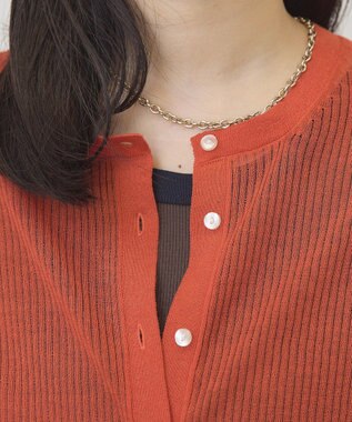 AMERICAN HOLIC シアーリブニットカーディガン Red