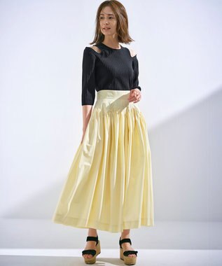 組曲 L 【組曲×setsuko sagittaire】カッティングニット トップス ブラック系