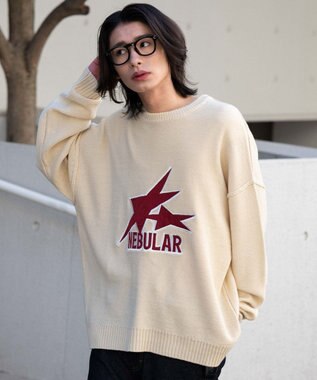 WEGO サテンワッペンニットプルオーバー