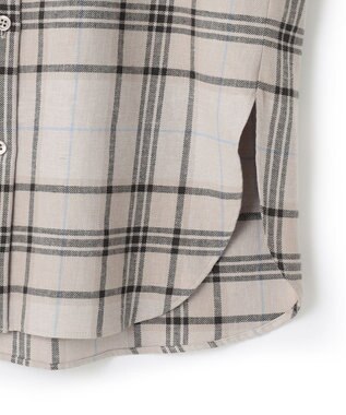 ICB 【洗える】コットンカポックチェック シャツ アイボリー系チェック柄