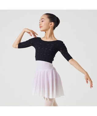 Chacott 【ノーソーイングニット】ジュニア ノーソーイングショートトップ ブラック