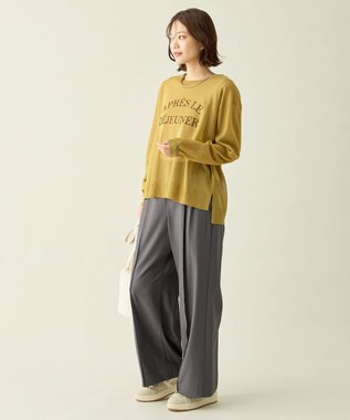 ANY L 【2SET】シアーロゴニット×タンクトップセット イエロー