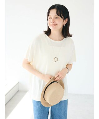 CRAFT STANDARD BOUTIQUE UVカット/接触冷感/洗える/ 半袖ニットプルオーバー Ivory