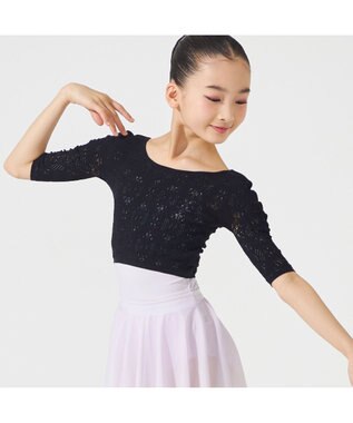 Chacott 【ノーソーイングニット】ジュニア ノーソーイングショートトップ ブラック